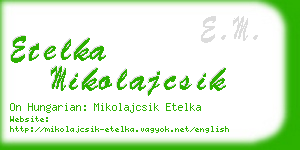 etelka mikolajcsik business card